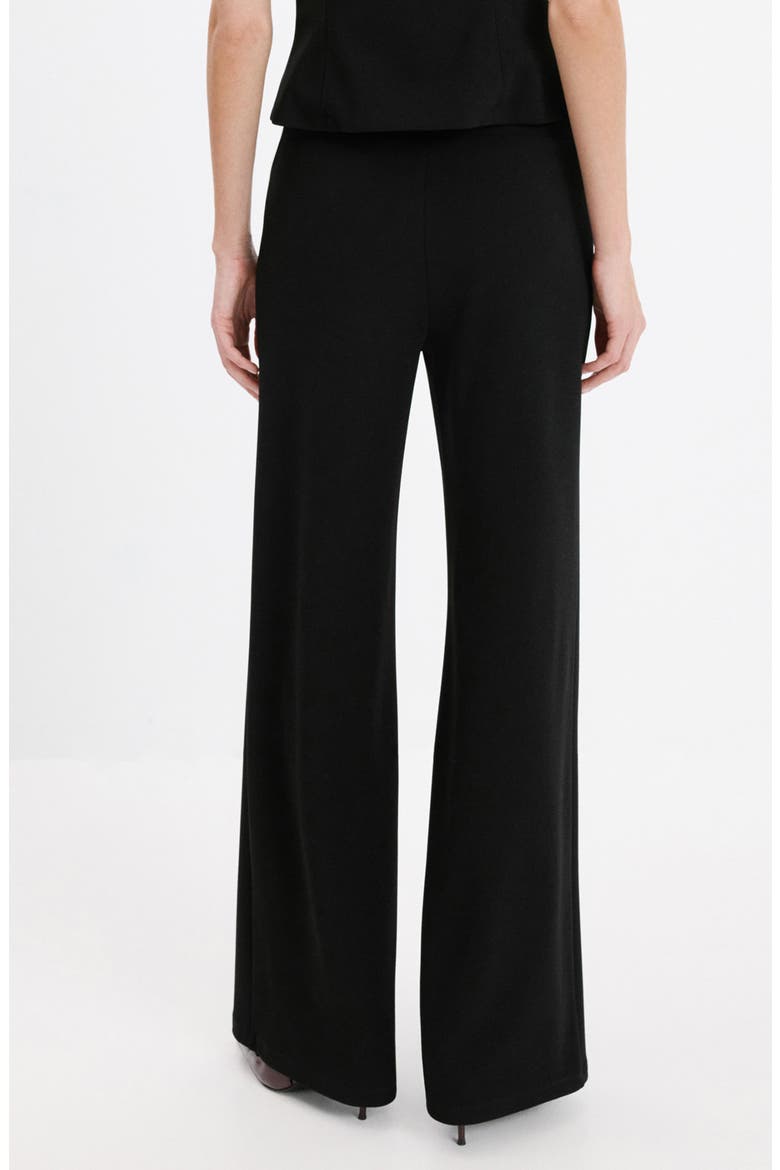 Elastic Waist Straight Leg Suit Pants, Alternate, color, BLACK