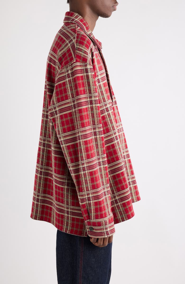 Isabel Marant Orelien Plaid Popover Shirt, Alternate, color, Deep Red