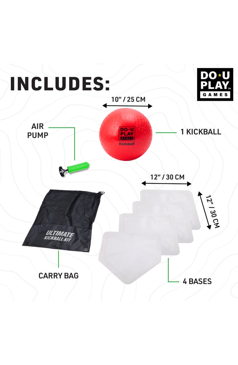 Do-U-Play Ultimate Kickball Kit, Outdoor Game Set, 10 Inch Ball, Family Game, Alternate, color, Multicolored