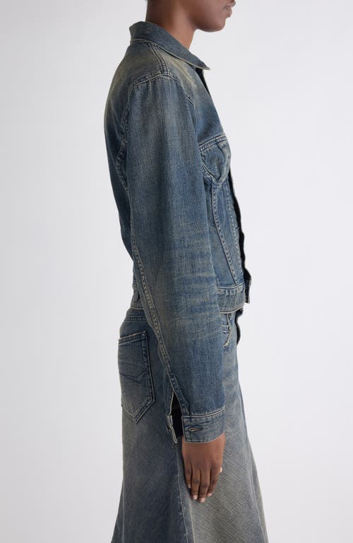 Balenciaga Corset Denim Jacket In Blue