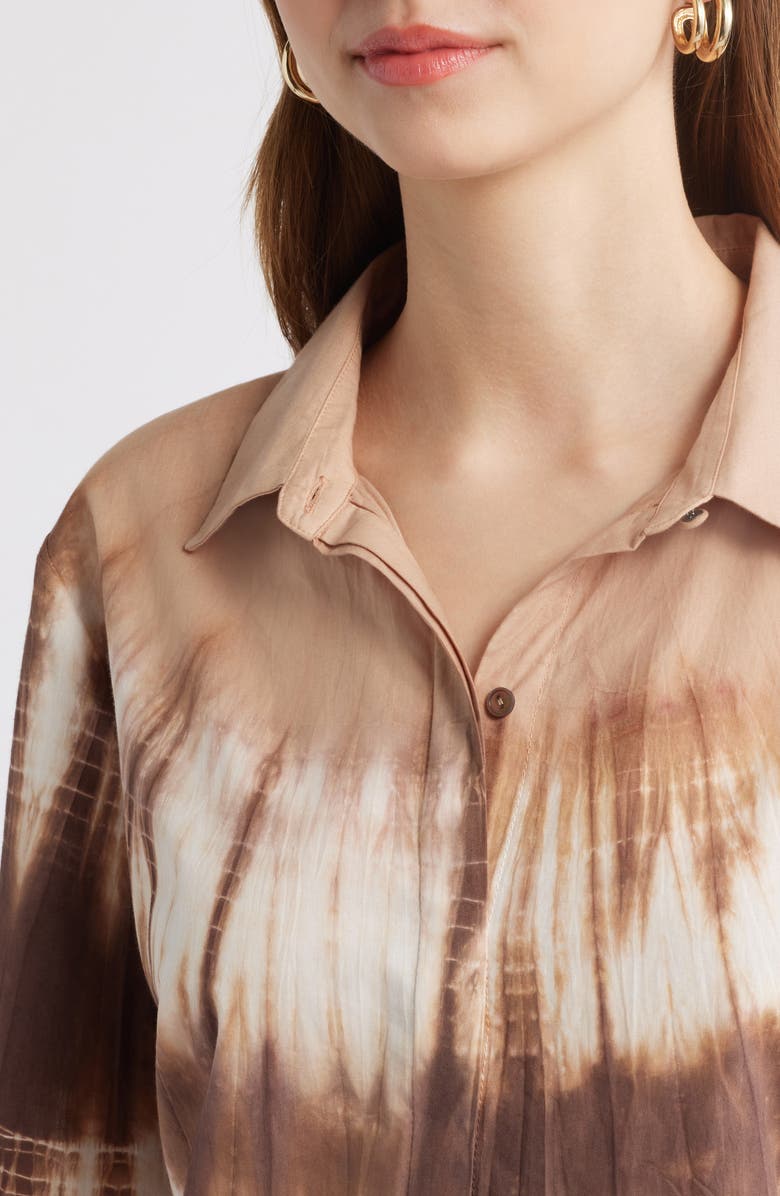 KOBI HALPERIN Print Cotton Button-Up Shirt, Alternate, color, Coffee Multi