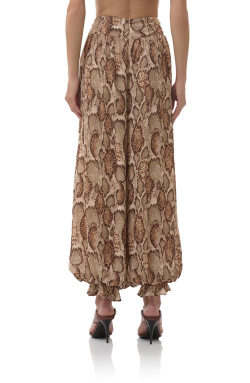 Afrm Vesper Snakeskin Print Pants In Multi