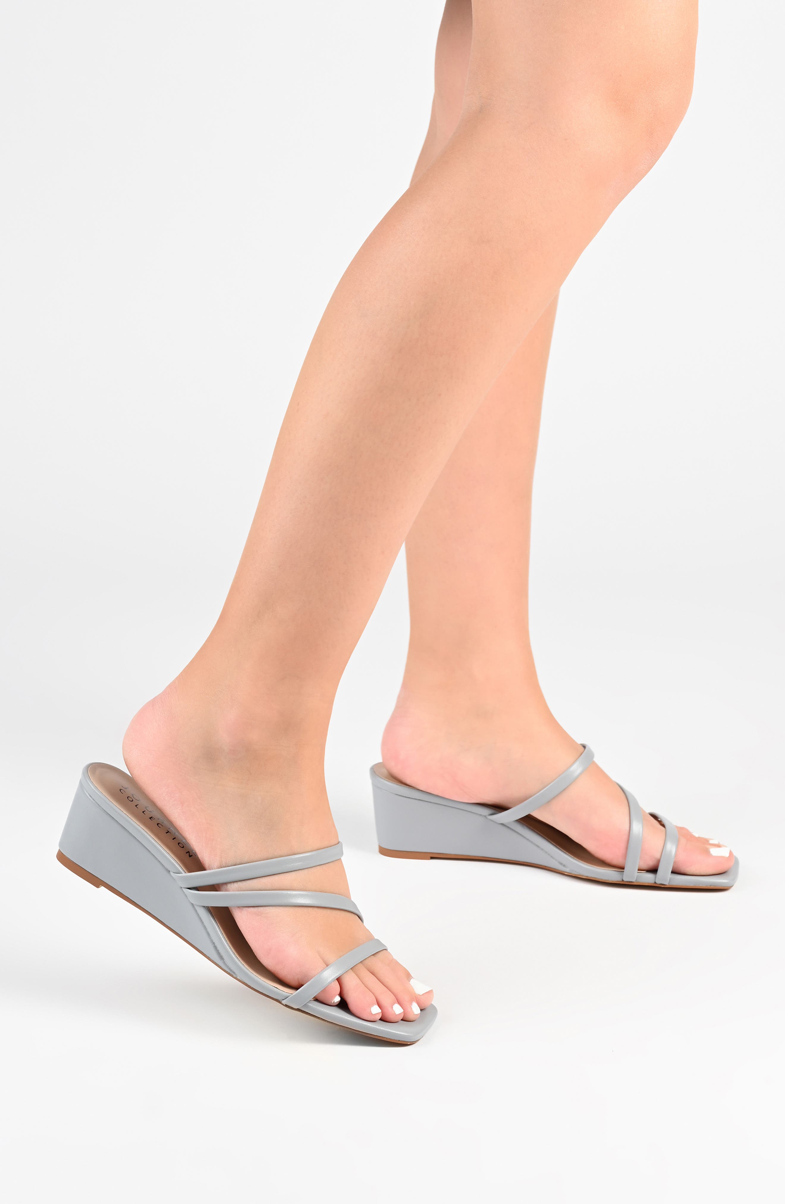 Journee Collection Takarah Wedge Slide Sandal, Alternate, color, Brown