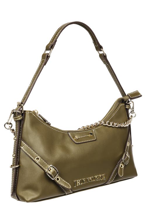 True Religion Belted Chain Strap Shoulder Bag In Green