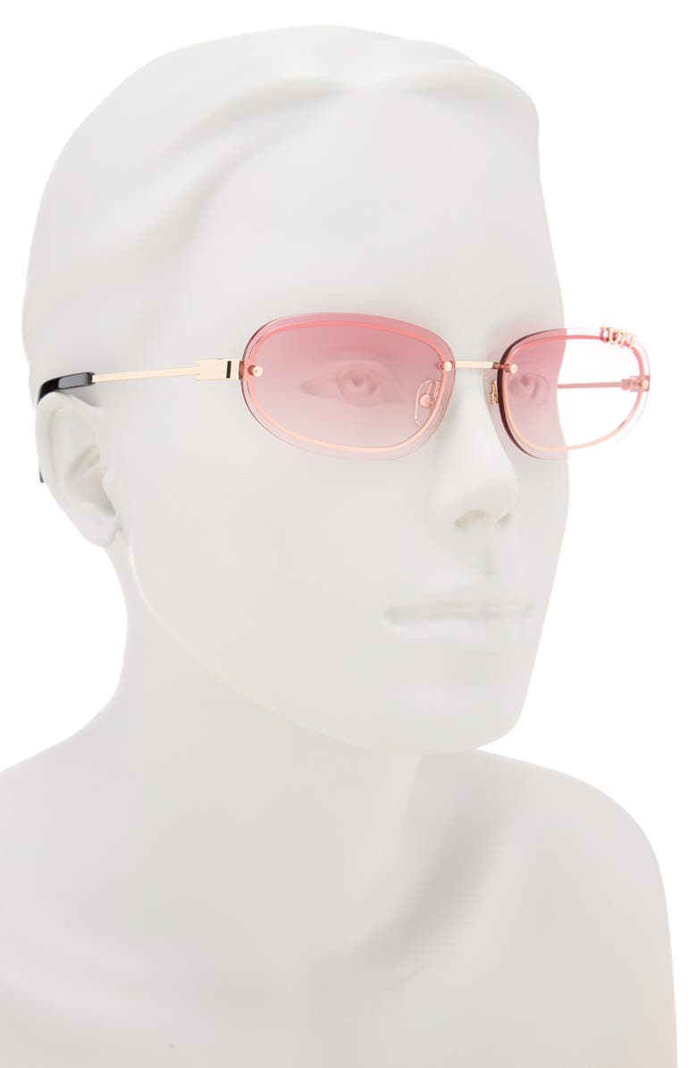 Off-White Miami Gradient Oval Sunglasses, Alternate, color, Gold Gradient Red