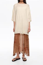 Bimba y Lola Two-Material Dress With Buttoned Hem