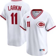 Nike Men's Nike Barry Larkin White Cincinnati Reds Throwback Cooperstown Collection Limited Jersey