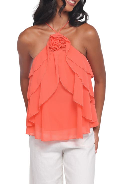 Zorina Halter Neck Chiffon Top