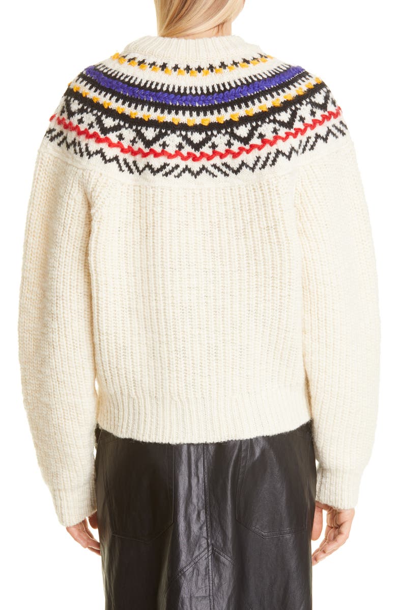 Isabel Marant Étoile Gil Fair Isle Wool Blend Sweater, Alternate, color,