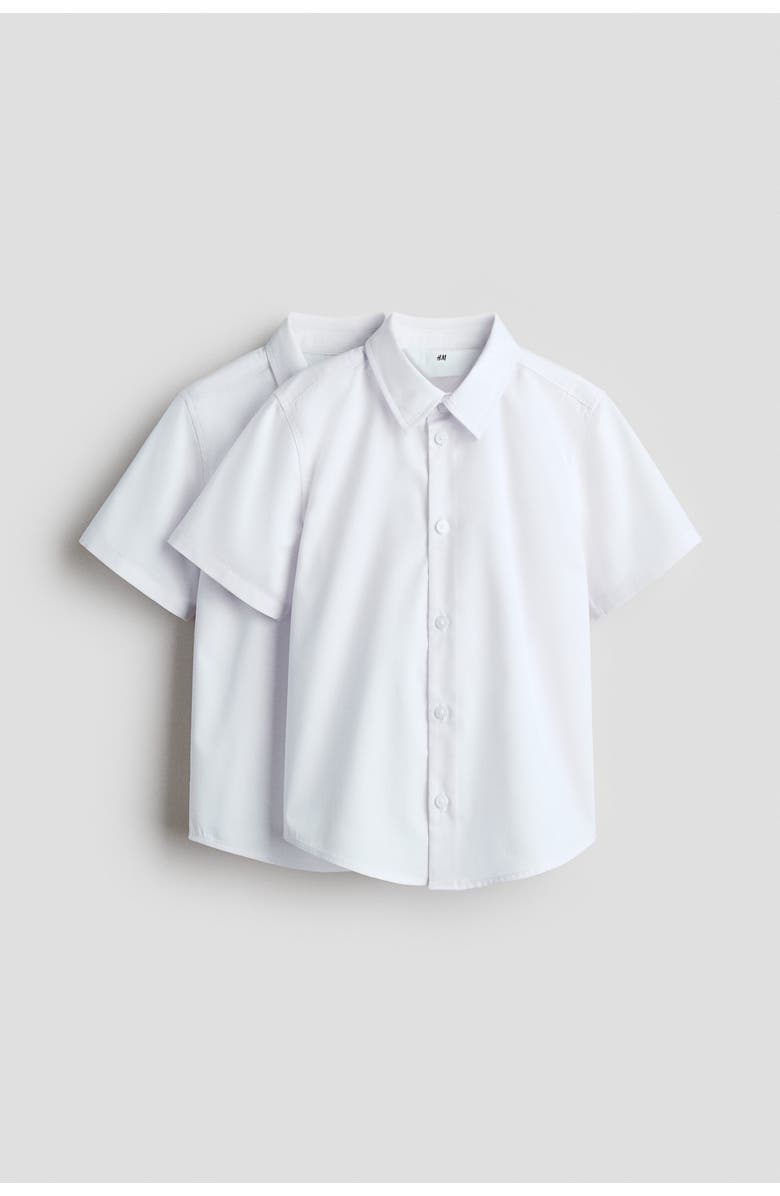 H&M 2-pack Easy-iron School Shirts, Main, color, White
