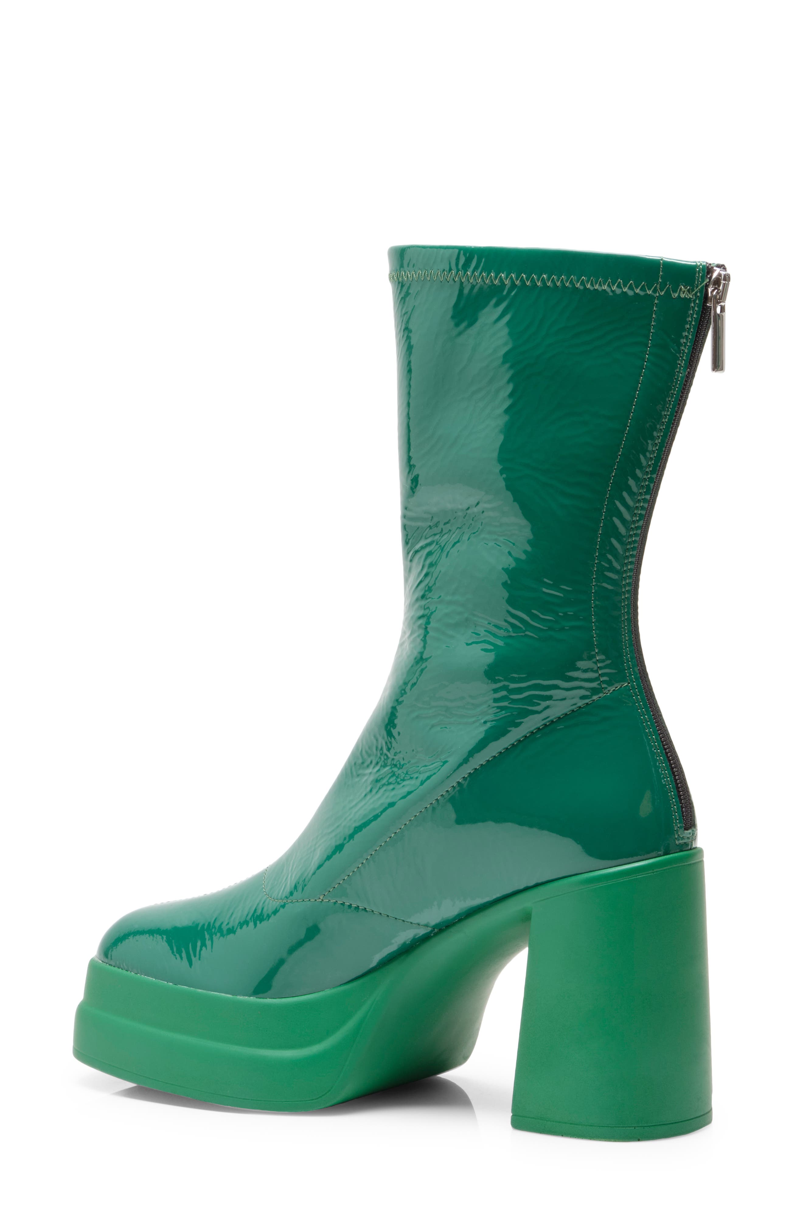 Free People Double Stack Platform Bootie, Alternate, color, Emerald