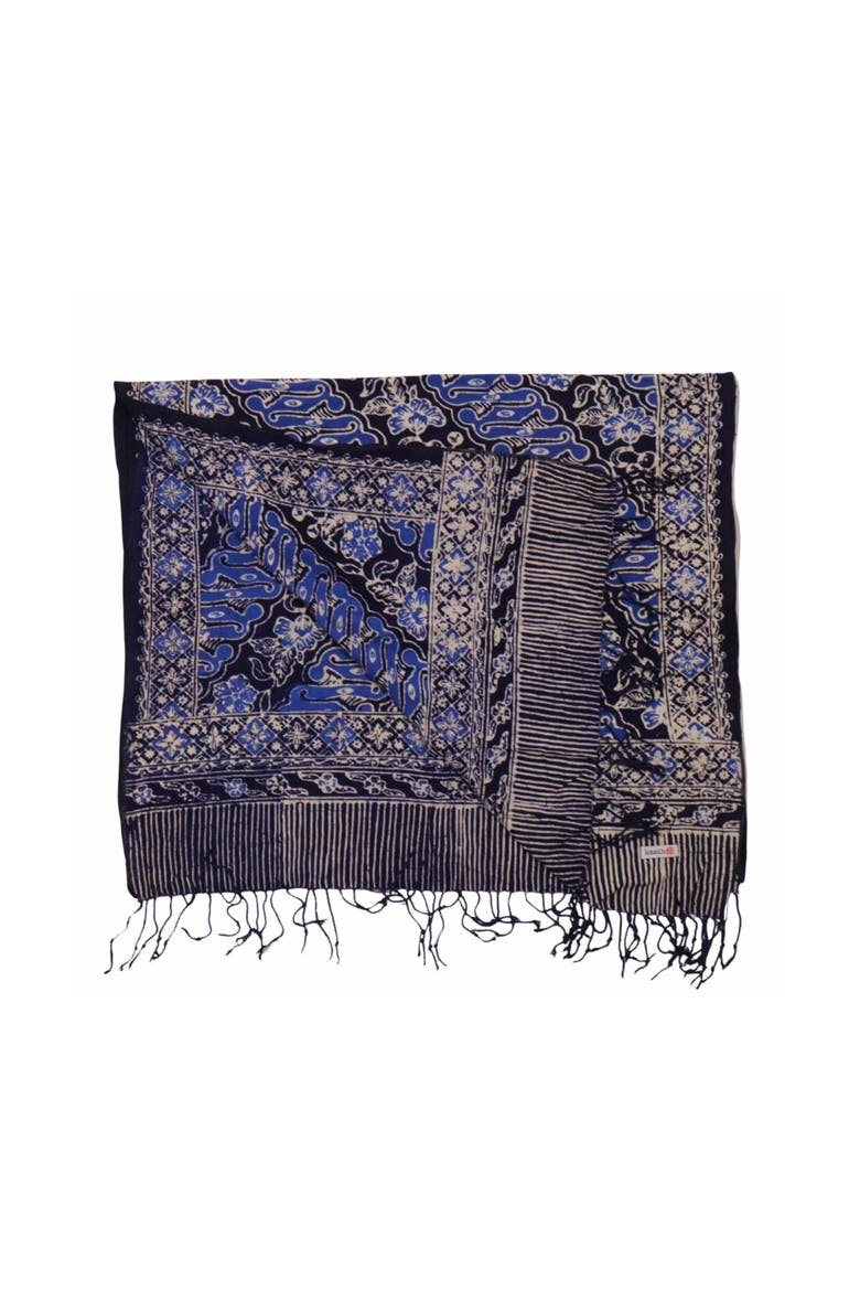 Handmade Batik Scarf, Alternate, color, Midnight Autumn