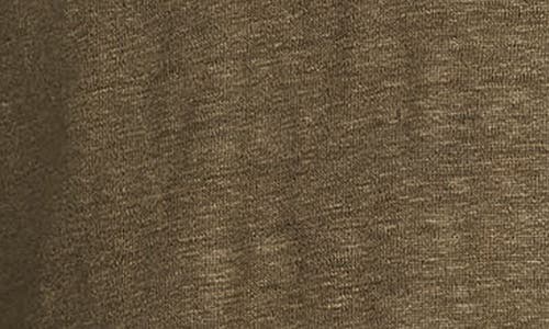Vince Notch Neck Long Sleeve Slub Linen T-shirt In Olive Leaf