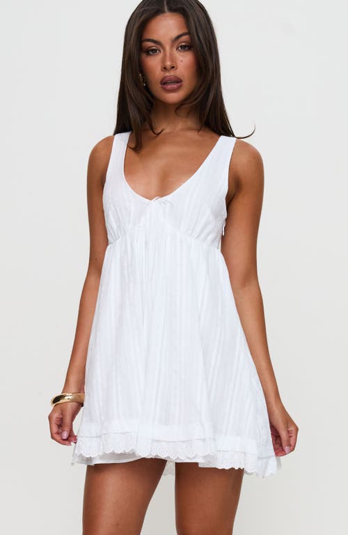 Princess Polly Nelty Cotton Mini Sundress In White