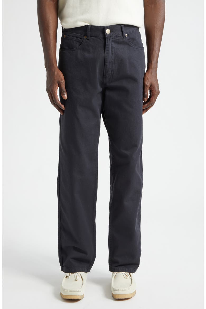 Coarse Denim Trousers, Main, color, BLACK