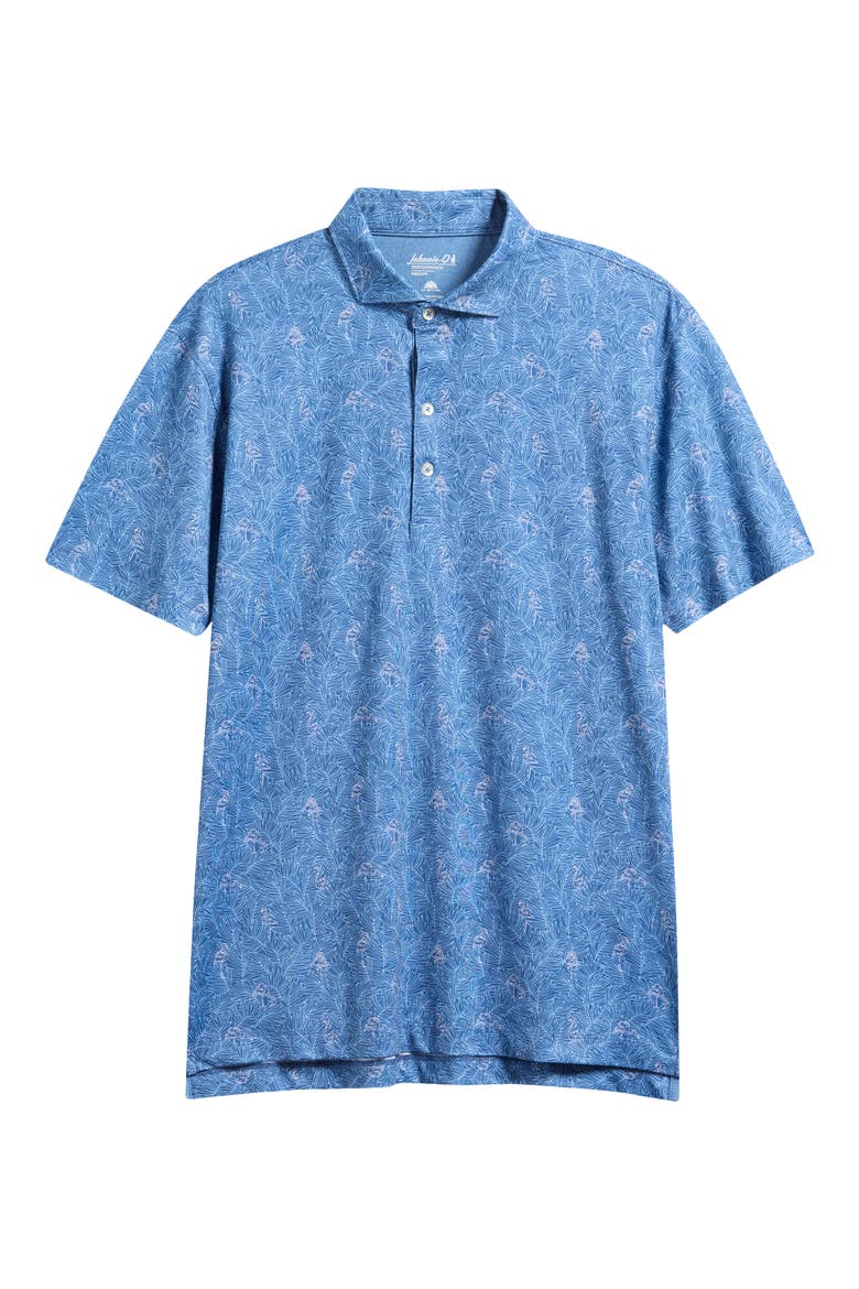 Osmond Leaf Print Performance Jersey Polo, Alternate, color, LAKE