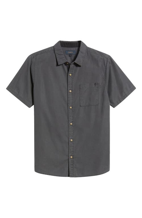 Roark Made To Fade Short Sleeve Cotton & Lyocell Button-up Shirt In Black