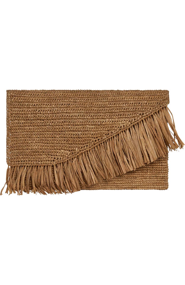 Vitamin A<sup>®</sup> Paloma Raffia Clutch, Main, color, Caramel
