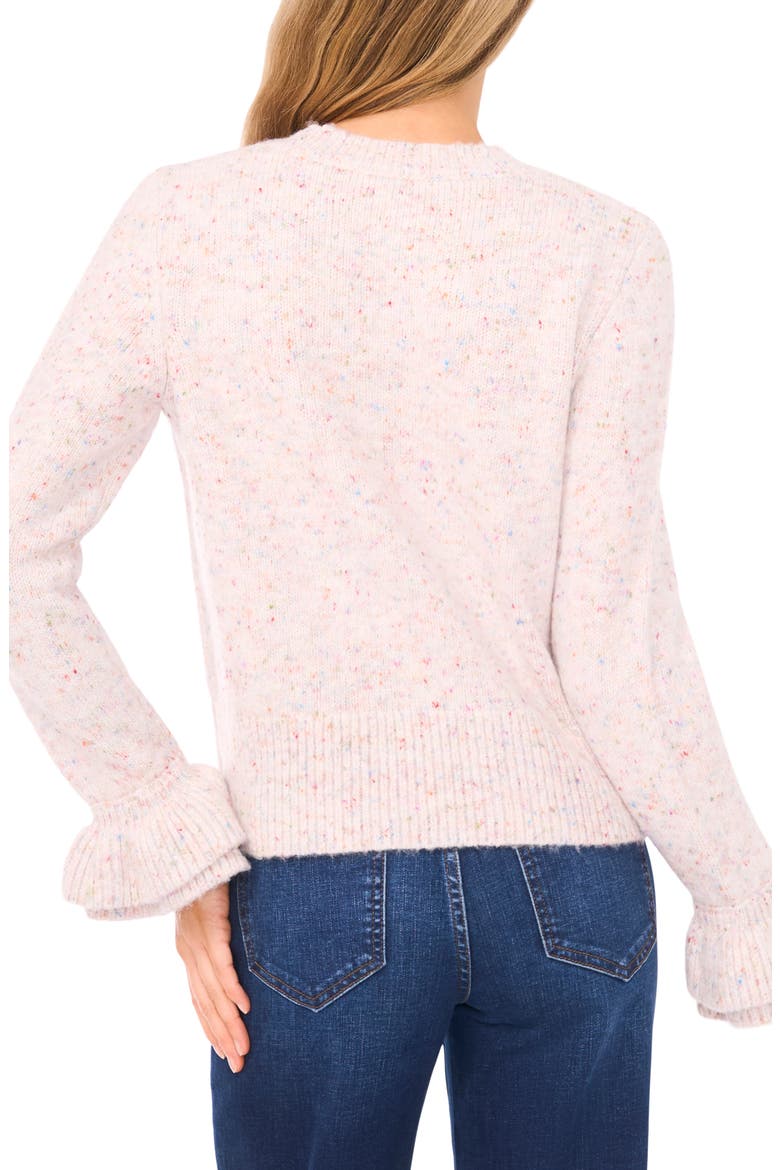 Confetti Ruffle Cuff Sweater, Alternate, color, CREAM/ RAINBOW