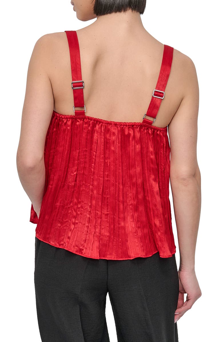 DKNY Crushed Pleats Sleeveless Top, Alternate, color, Summer Cherry