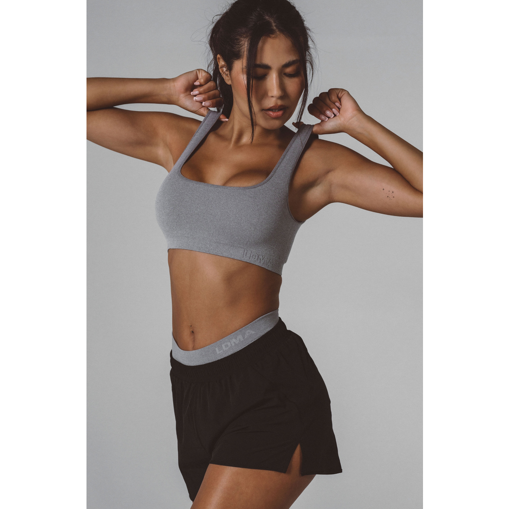 Ldma High Sculpt Rib Bra In Heather Grey In Heather Grey