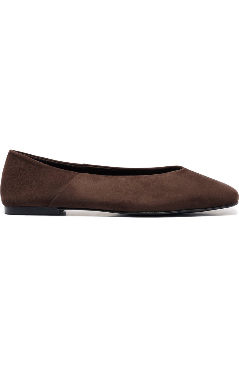 Therapy Australia Gaia Square Toe Flats, Alternate, color, Chocolate Faux Suede