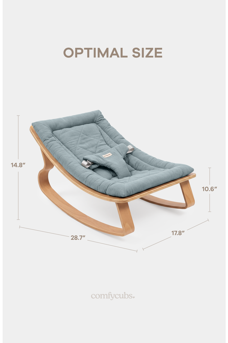 Wooden Baby Recliner for Ages 0-24 Months, Alternate, color, Pacific Blue