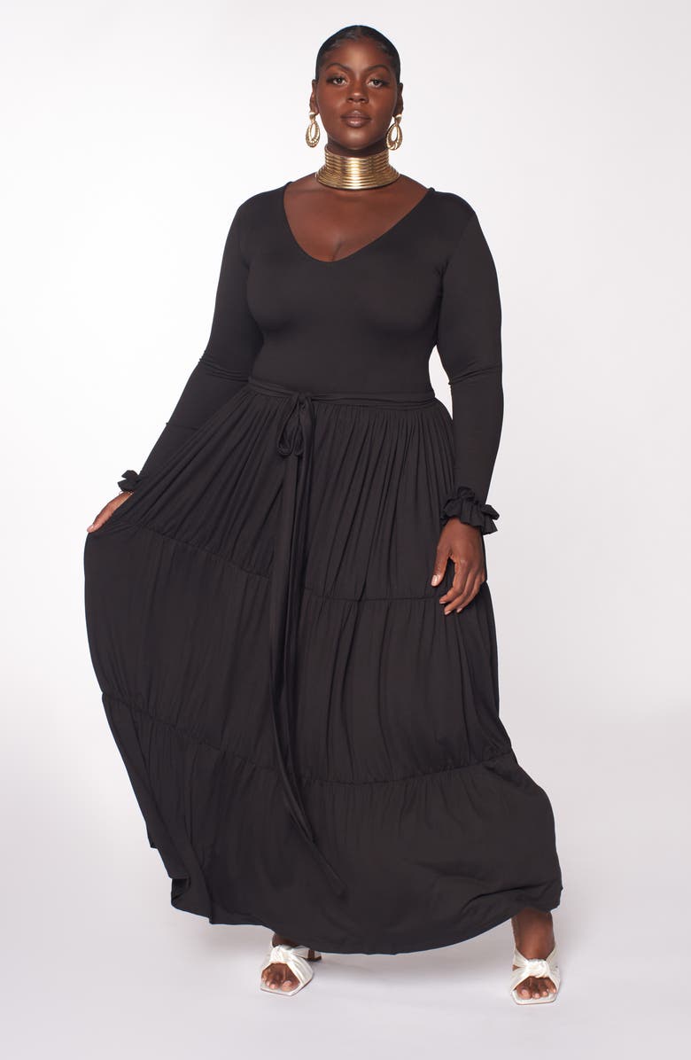 Zelie for She Blissful Long Sleeve Maxi Dress, Alternate, color, 