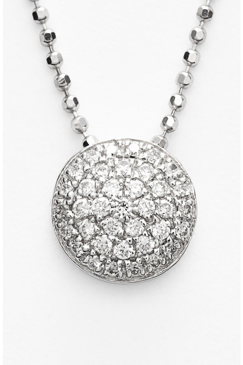 Eclipse Pavé Diamond Pendant Necklace (Nordstrom Exclusive), Alternate, color, WHITE GOLD