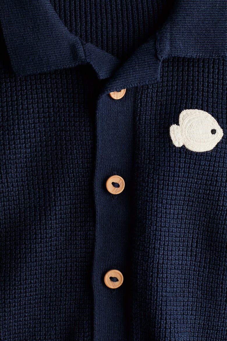 2-piece Cotton Waffle-knit Set, Alternate, color, Navy blue/fish