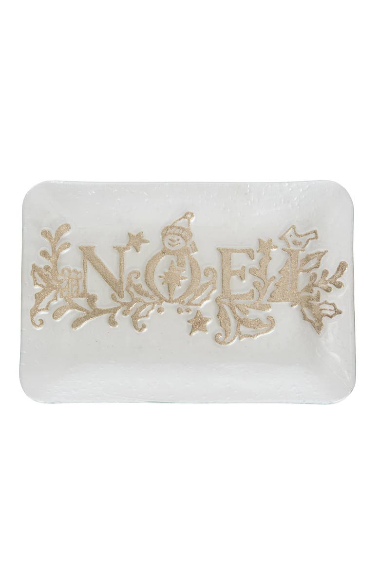 Gallerie II "Noel" Decorative 100% Glass Christmas Plate Tray 9" x 12.5", Main, color, 
