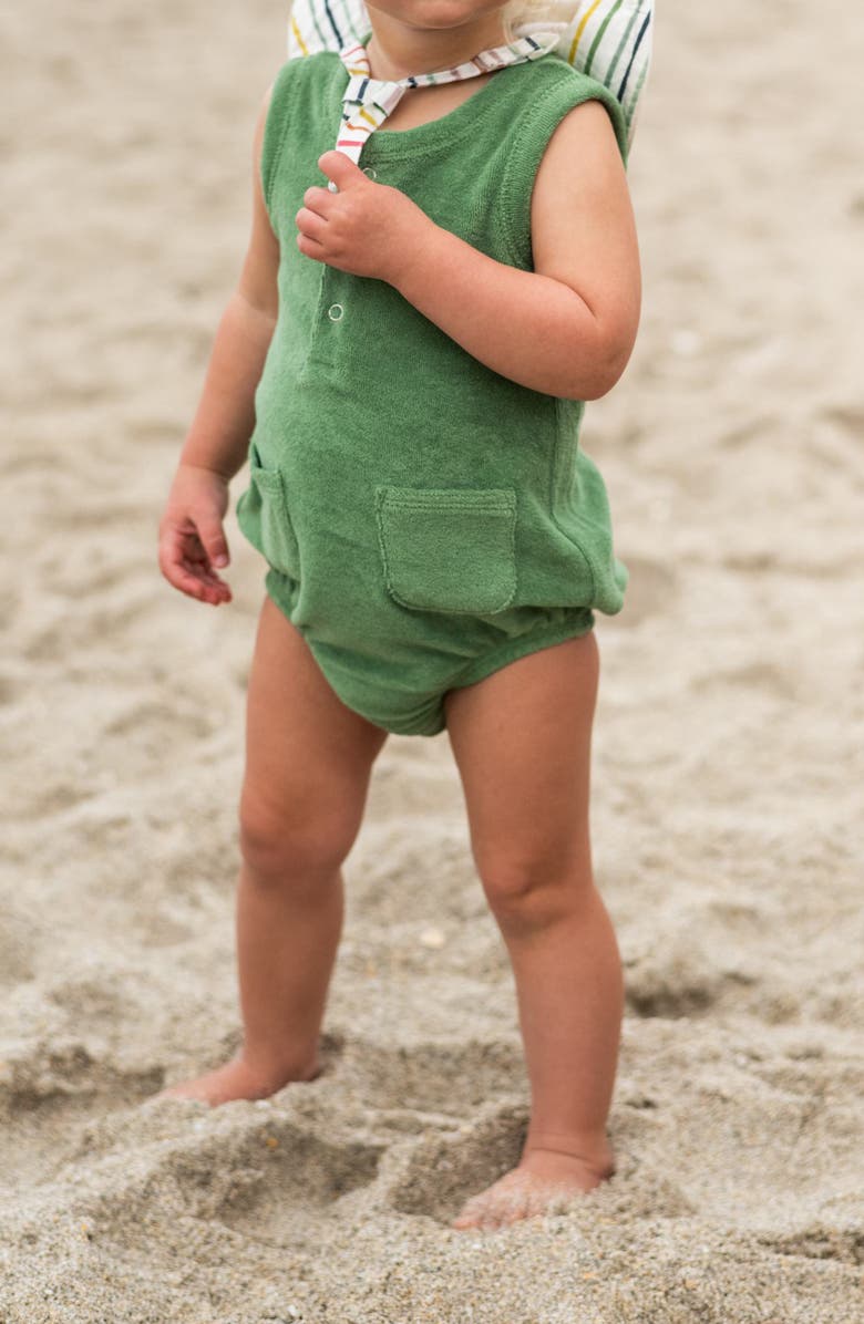 Pehr Classic Terry Bubble Romper, Alternate, color, Grass