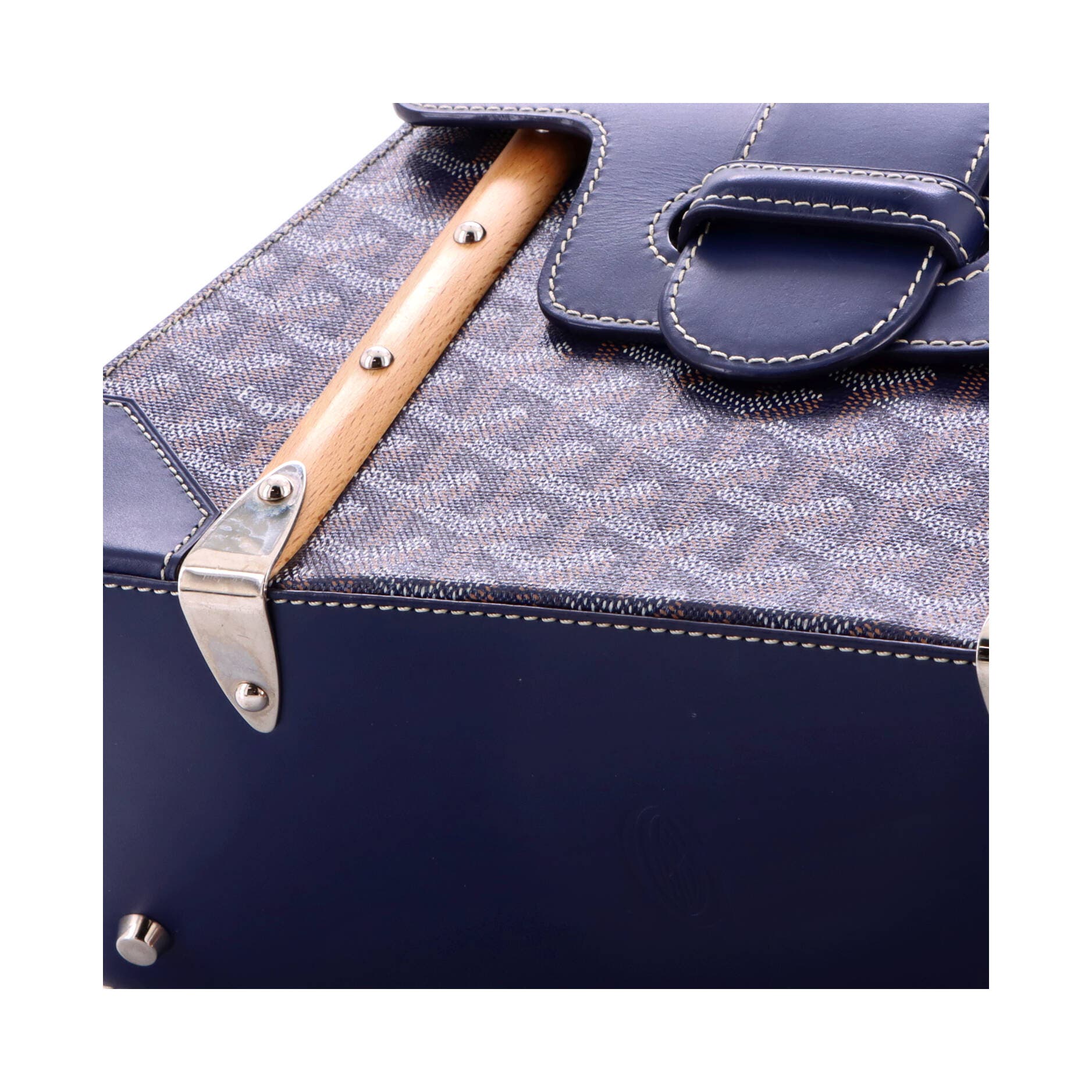 Saigon Top Handle Bag Coated Canvas with Leather PM, Alternate, color, Blue