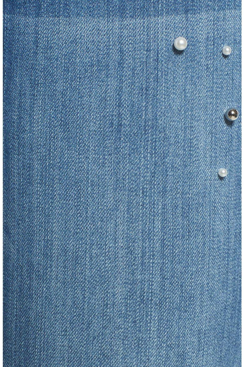 Pearl Detail Skinny Jeans, Alternate, color, SALLY BLUE