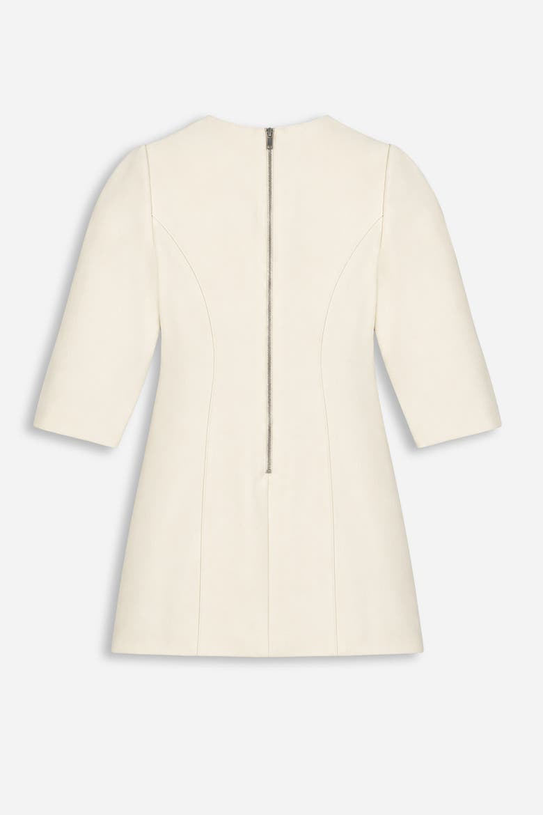 Balloon Sleeve Seam Detail Mini Dress, Alternate, color, Ivory