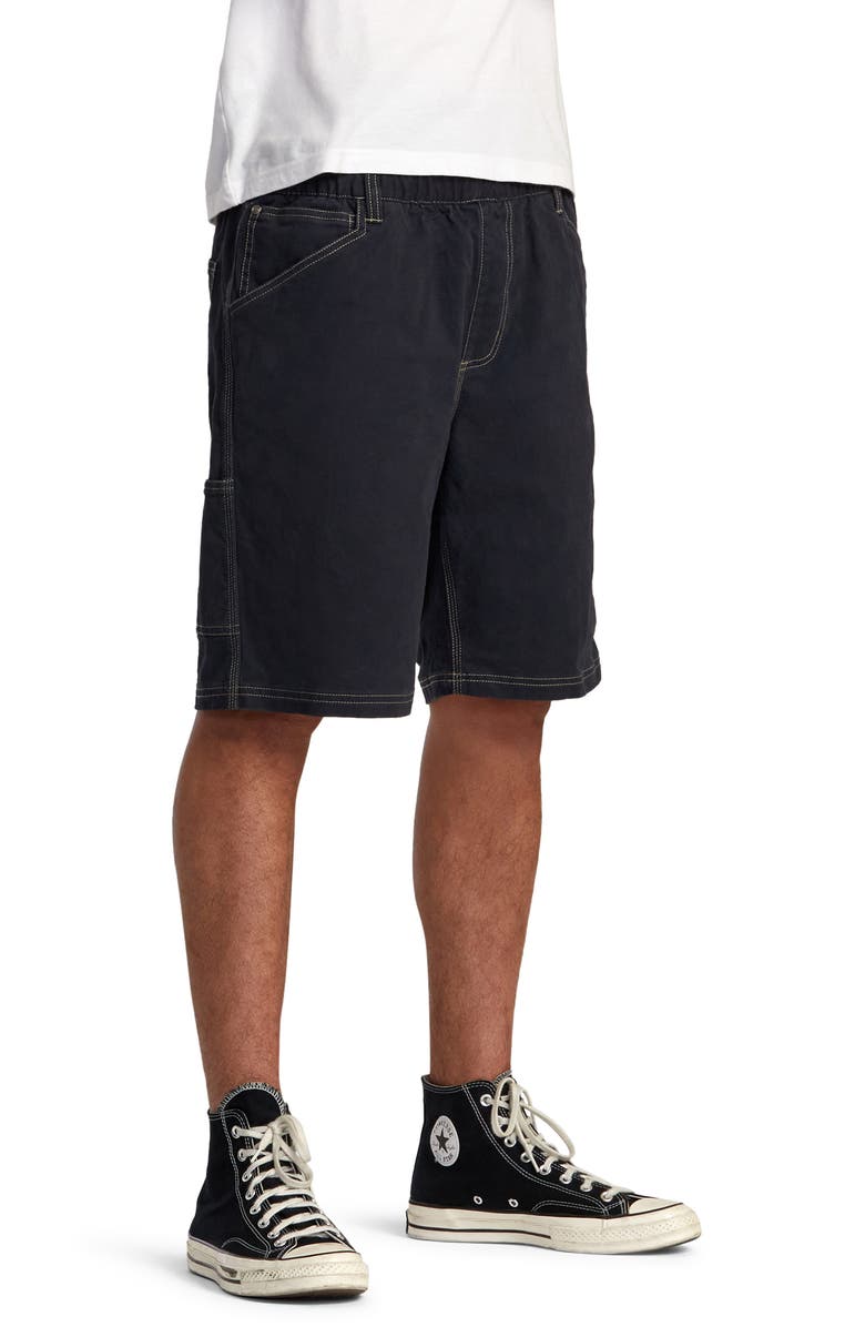 RVCA Americana Elastic Waist Stretch Cotton Carpenter Shorts, Alternate, color, 