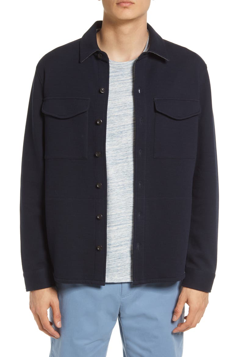 Cotton Blend Shirt Jacket, Main, color, COASTAL/MED H GREY
