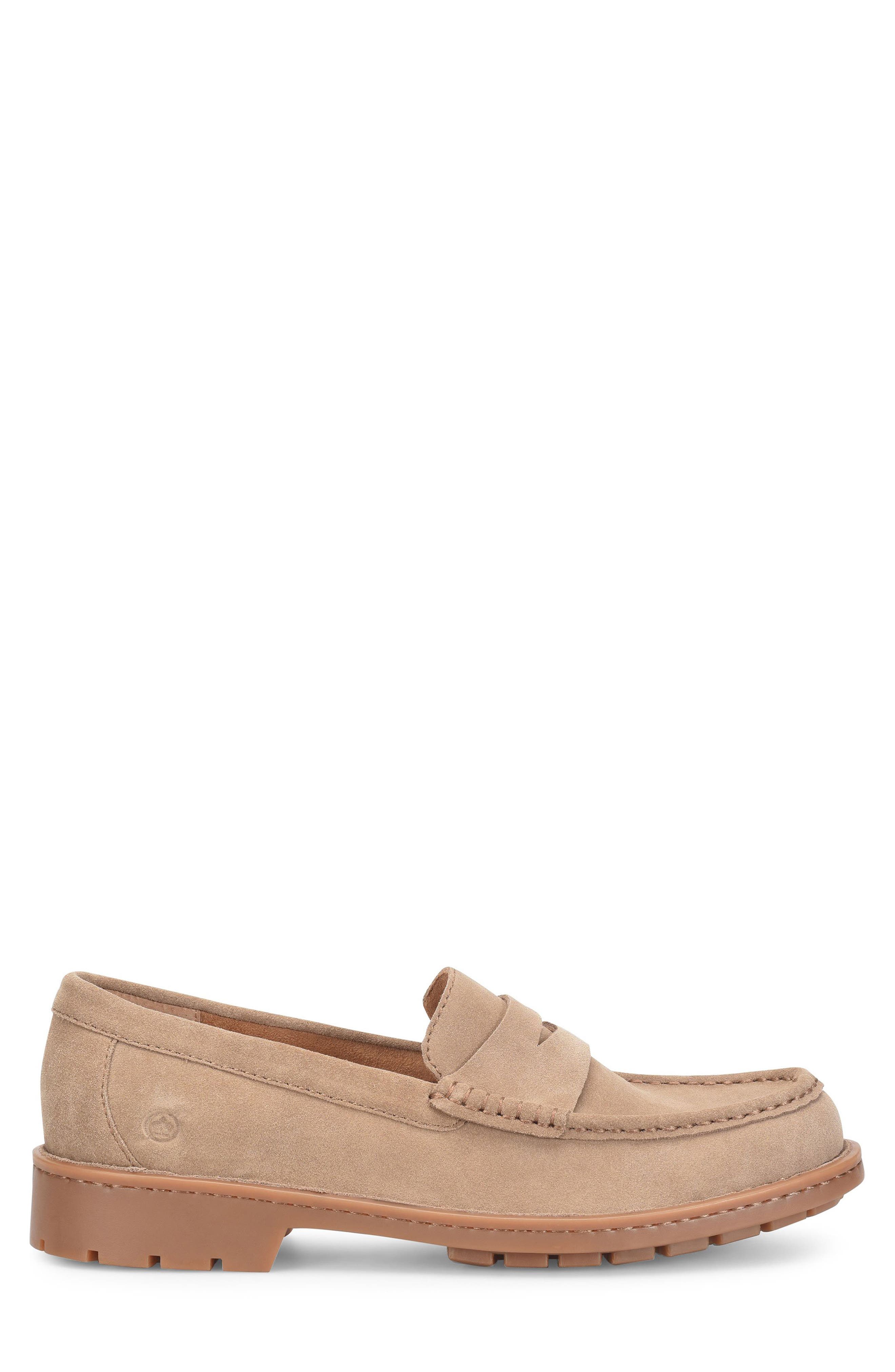 Børn Langley Penny Loafer, Alternate, color, Taupe Suede