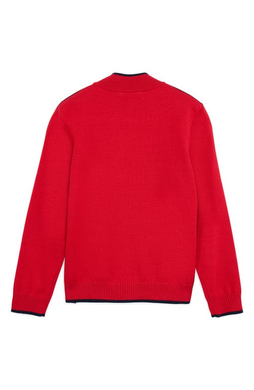 X-ray Xray Kids' Raw X Shoulder Detail Quarter Zip Sweater In Red