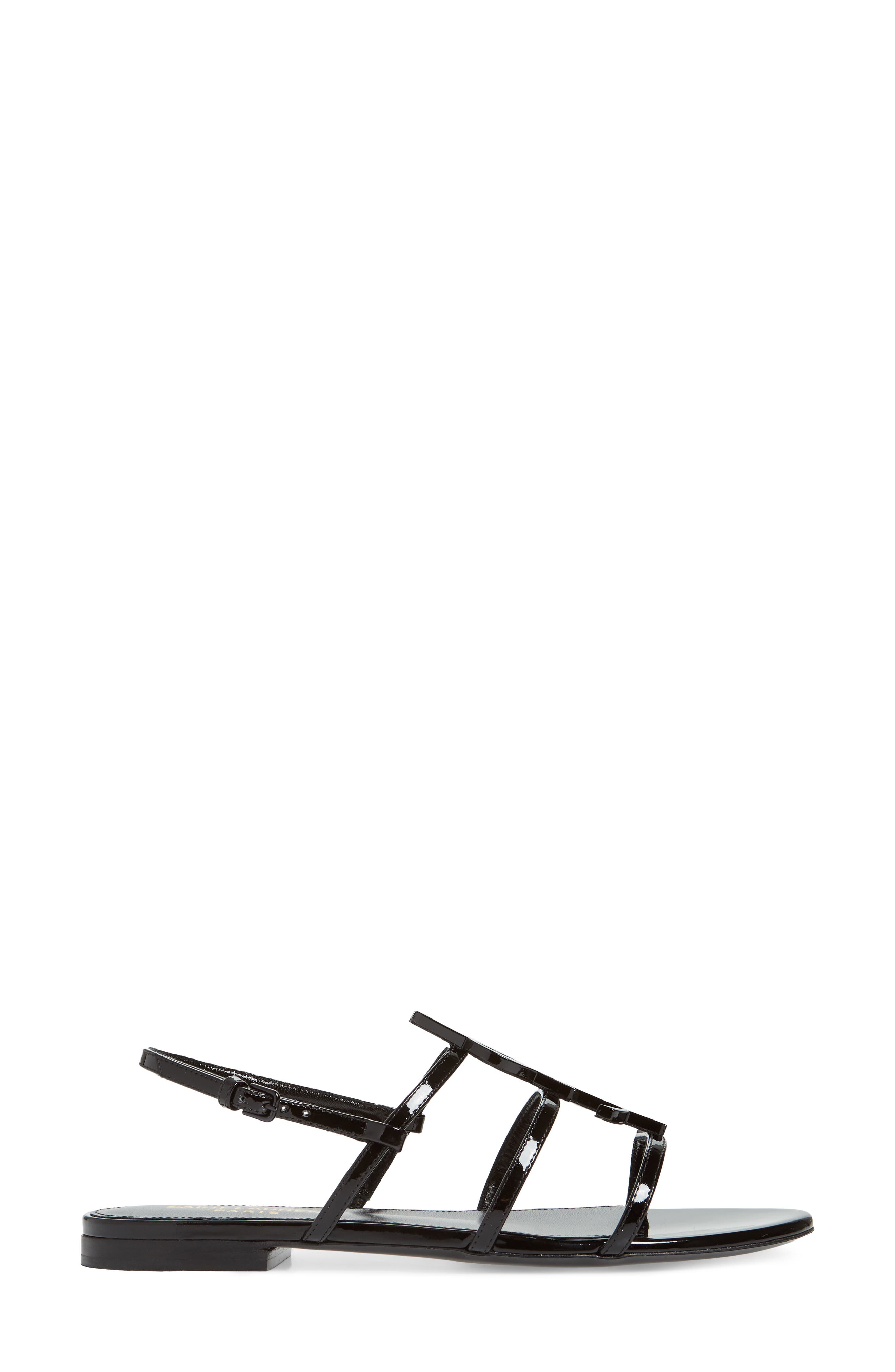 Saint Laurent Cassandra Logo Sandal, Alternate, color, 