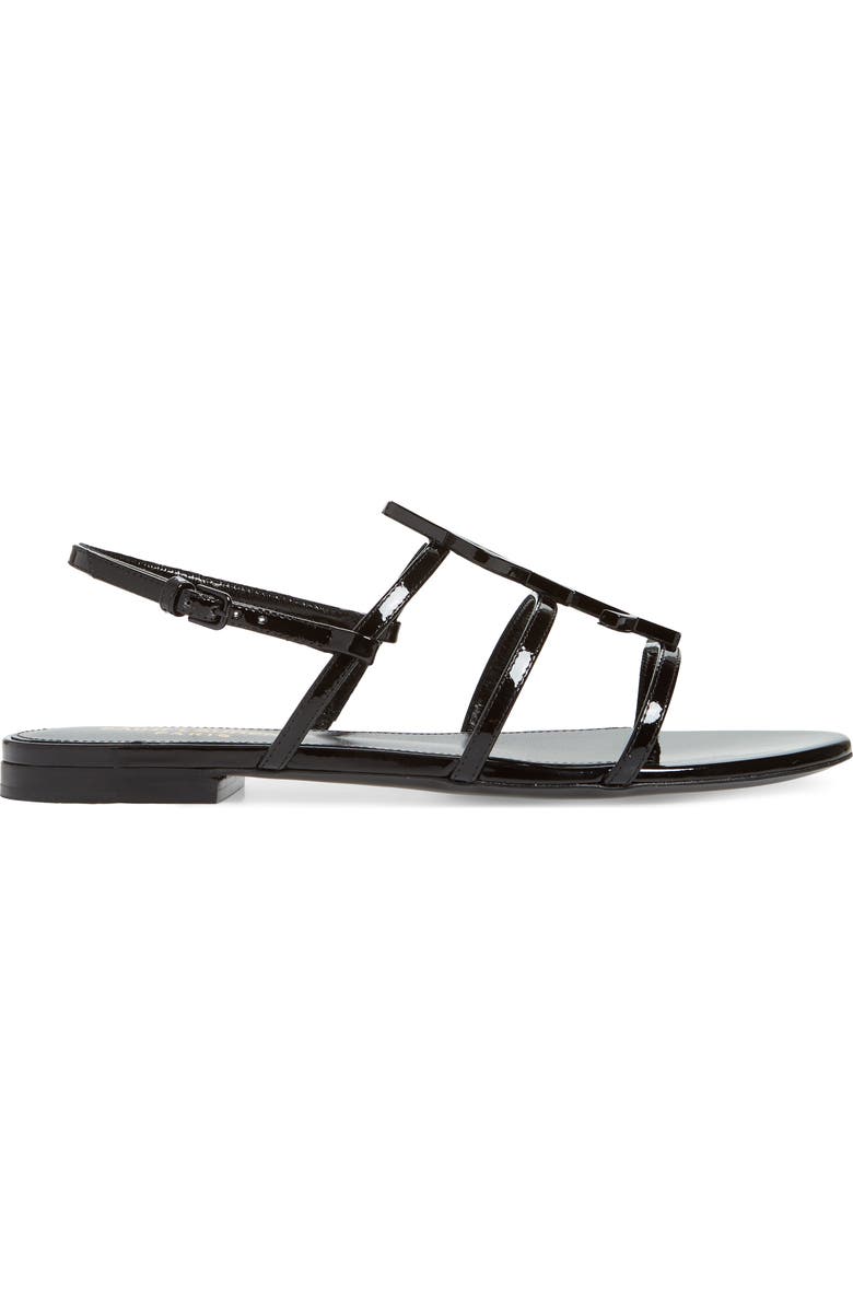 Saint Laurent Cassandra Logo Sandal, Alternate, color,