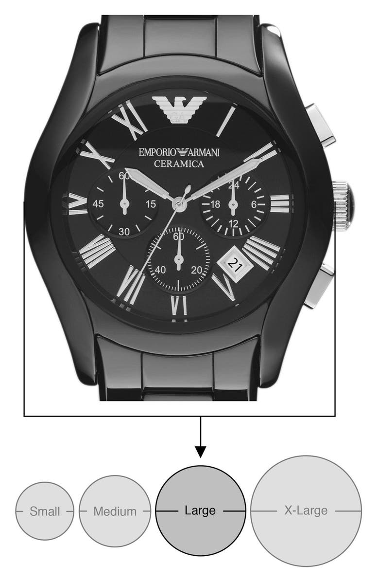Emporio Armani Large Ceramic Chronograph Watch, 42mm, Alternate, color, 