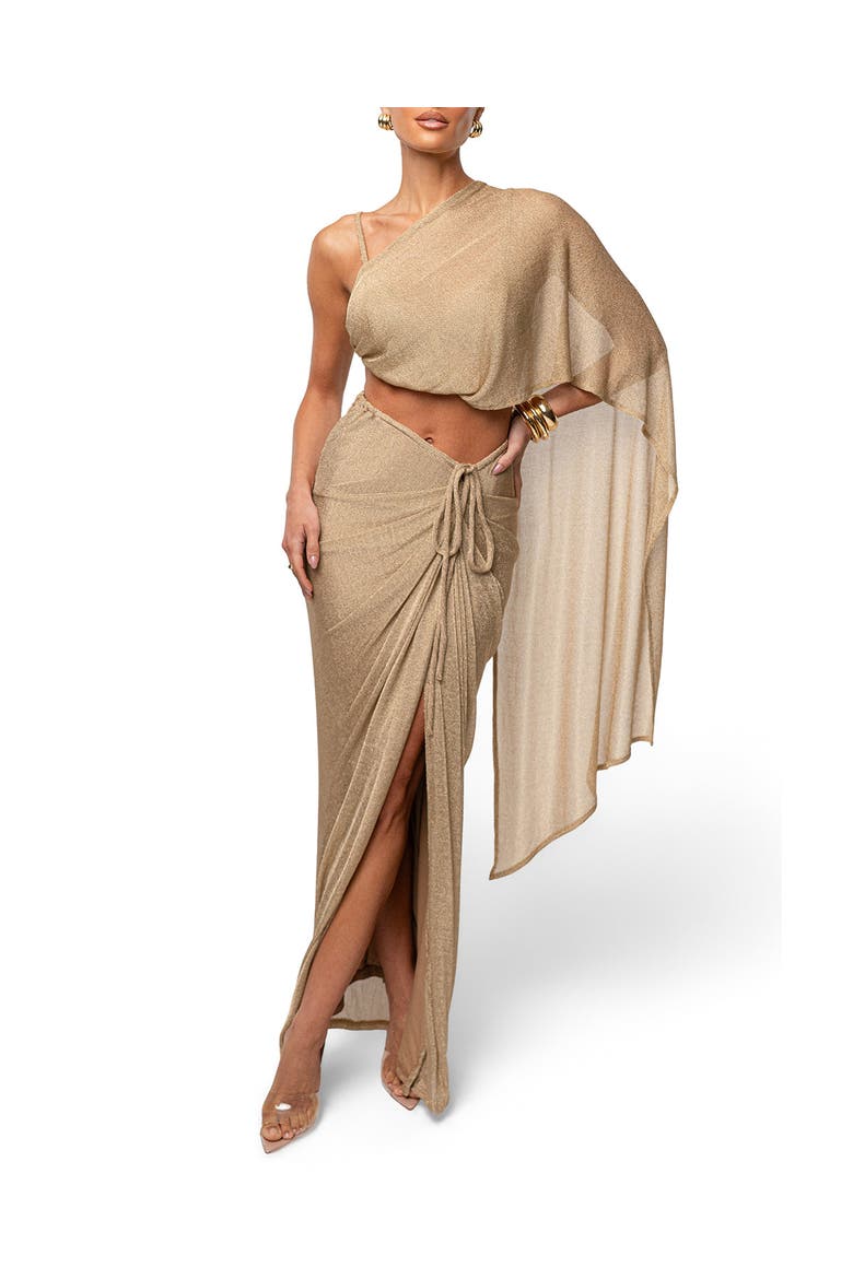Nocturne Draped Top, Alternate, color, Gold