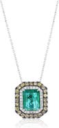 SOUZANA by Suzy Levian 14K Gold 3.65ct Emerald & 0.96cttw Diamond Pendant Necklace