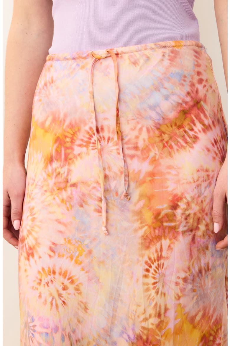 Gabrielle Floral Drawstring Maxi Skirt, Alternate, color, TIE DYE