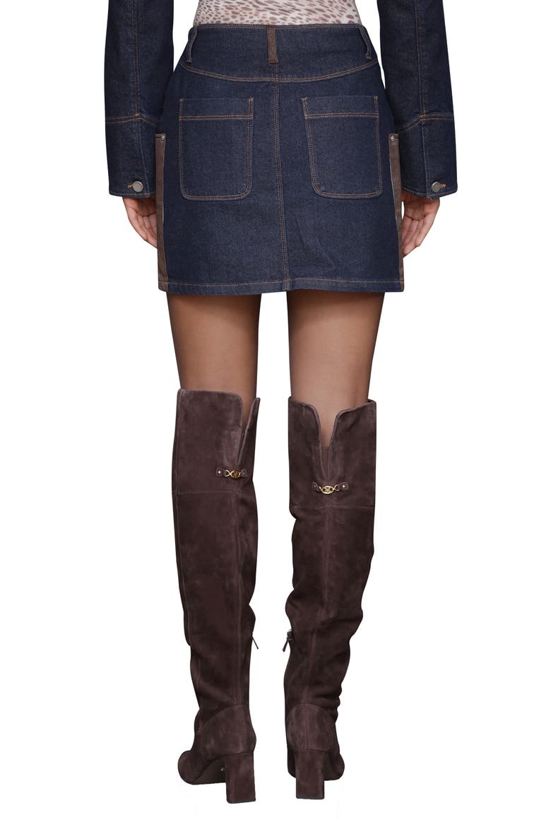 Combo Western Miniskirt, Alternate, color, RINSE/CHOCOLATE