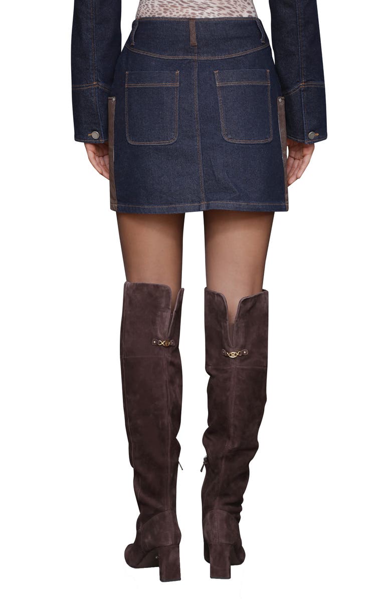 Avec Les Filles Combo Western Miniskirt, Alternate, color,