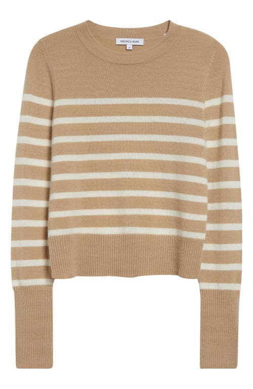 Veronica Beard Caleb Stripe Cashmere Sweater In Sand Ivory