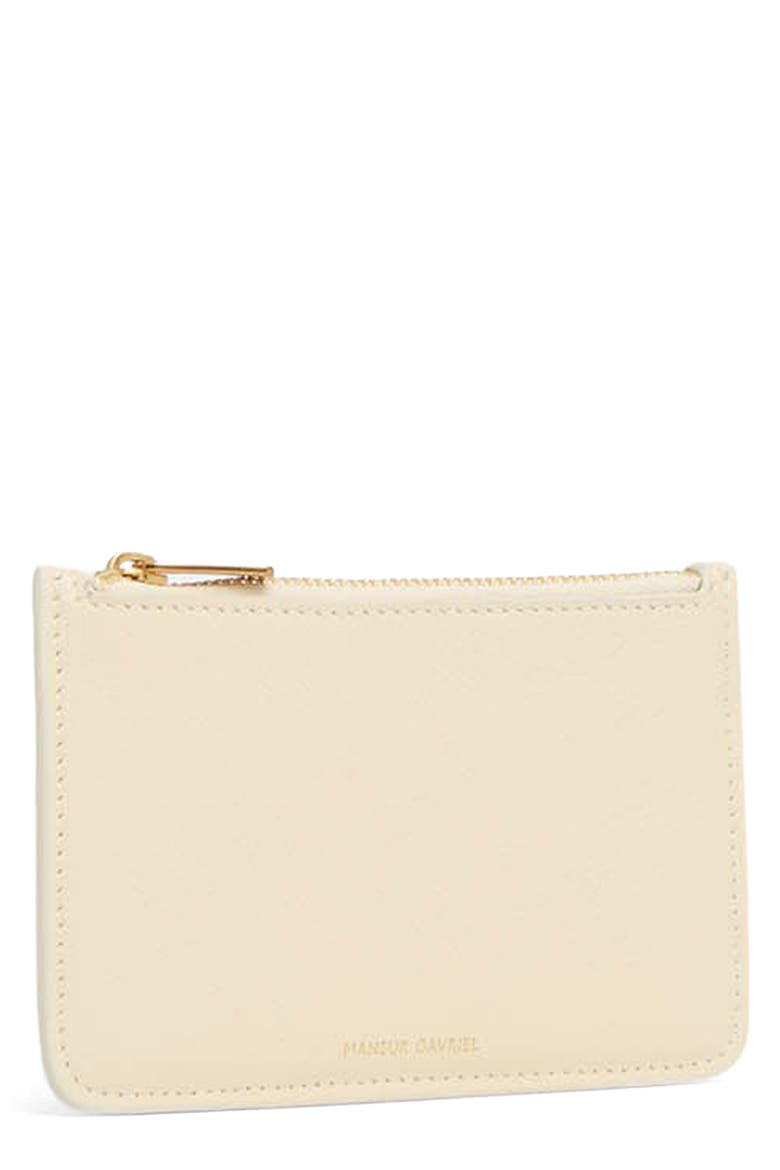 Leather Zip Card Holder, Main, color, JASMINE