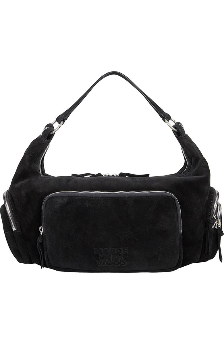 MARGESHERWOOD City Suede Hobo Bag, Main, color, Black Suede